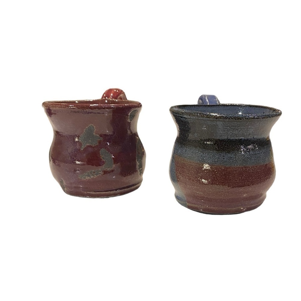 Hand Thrown Pottery Coffee Mug- Set of 2 - Signed by Artist Rustic Farmhouse. - Picture 4 of 12